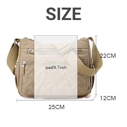 Large Capacity Crossbody Bag - Water-Resistant Nylon Messenger, with Adjustable Strap, Water-Resistant Daypack2