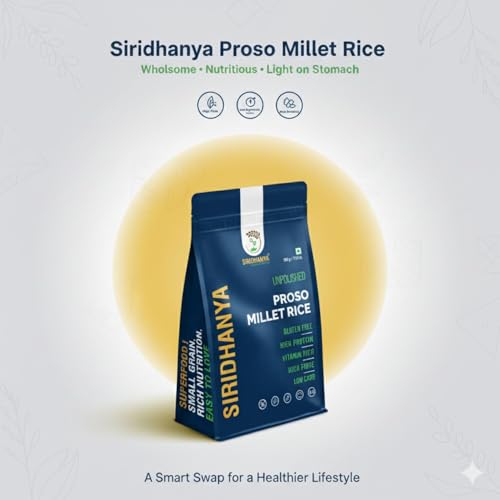 Image of Siridhanya unpolished whole grains Proso Millet | Gluten-Free, High plant based Protein & Fibre-Rich Superfood - Low GI, Vitamin-Packed Healthy Rice Alternative | Natural Grain for healthy life (500 g x 2 Pack)
