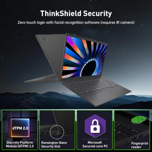 Image of Lenovo ThinkPad L16 Business Laptop, AMD Ryzen7 Pro Touchscreen, 64GB+2TB | DDR5, 16″ WUXGA Low Blue Light Display, IR Camera, WiFi 7, Kensington Nano Security Slot, Fingerprint reader, Win 11 Pro