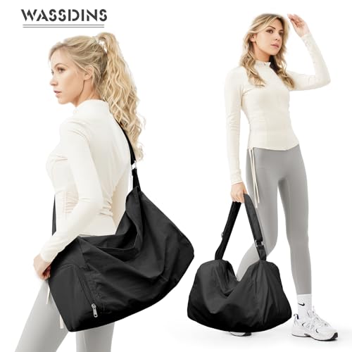Large Gym Bag with Shoe Compartment, Workout Sport Duffle Bag for Women Travel, Waterproof Shoulder Overnight Bags Lightweight Carry on Tote Bags for Swim, Yoga, Dance3
