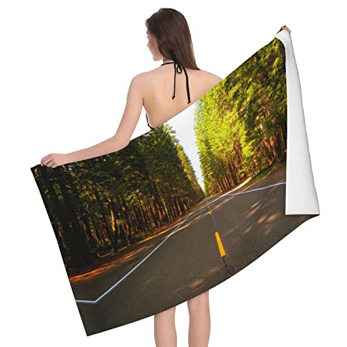 Lynsay Nature Road Printed Bath Towel, Super Soft, Lightweight, High Water Absorption And Quick Drying Super Fiber Bath Towel #TOP2