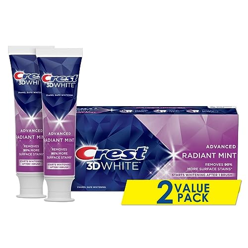 Image of Crest 3D White Radiant Mint, Teeth Whitening Toothpaste, 3.8 oz, Pack of 2