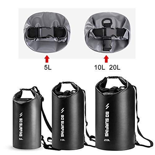 DECDEAL 5L / 10L / 20L PVC à prova d 'água saco seco rolo superior saco seco para camping caminhada