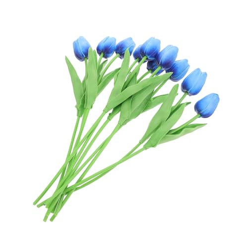 ADOCARN 10 Piezas De Ramo De Tulipanes Simulados para Exteriores, Tulipanes Falsos, Tulipanes Artificiales, Tulipanes Artificiales para Exteriores, Tulipanes Artificiales con Tacto Real,