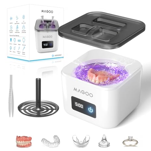 Image of Ultrasonic Retainer Cleaner Machine 45kHz 200ML Dual Modes | Denture Cleaner for Aligners Night Guards Braces Mouth Guards Toothbrush Heads,All-in-One Dental & Jewelry Cleaner