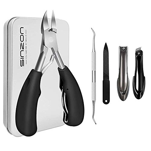 Thick Toenail Clippers, Podiatrist Toe Nail Clippers for Ingrown & Thick & Men & Seniors Toenail and Nail Surgical Grade Stainless Steel Toenail Trimmer Nipper（Grey）