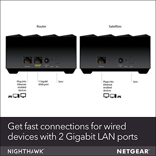 Image of Netgear Nighthawk Whole Home Mesh WiFi 6 System (MK62) - AX1800 Router with 1 Satellite Extender, Coverage up to 3,000 sq. ft. and 25+ Devices, MK62 (12 gigabits per Second, Dual Band)