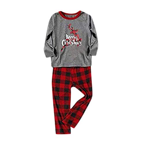 Outfits Clothes for 6-7 Years Boy and Girl, Christmas Children Letter Plaid Printed Top+Pants Xmas Family Clothes Pajamas, Boys Outfits&Set (Red 6-7 Years)