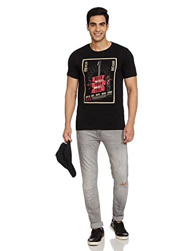 Image of Max Men Cotton Graphic Printed Crew Neck Slim Fit T-Shirt