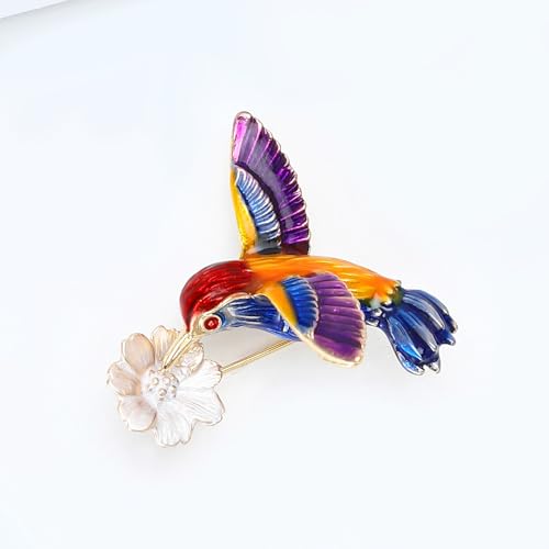 Image of Enamel Bird Brooch for Women Rhinestones Owl /Hummingbird /Eagle /Toucan Lapel Pin Cute Bird Brooches Jewelry Gifts for Mom Wife