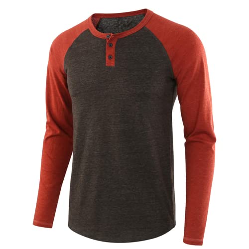 Camisa Henley básica de manga larga para hombre, ajuste delgado, camiseta de moda de ajuste regular, camisetas Henley lisas de cuello redondo, camisas de trabajo, ropa de descanso, talla grande,