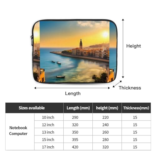 Sunset in Barcelona Laptop Sleeve Case 12 Inch Suitable for Notebook Computer Tablet Traveling Carrying Simple Case4