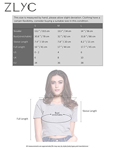 ZLYC Women Basic Crop Top Midriff Tee Casual T Shirt Sports Yoga Shirts (Tag S = US 0-2, Short Sleeve White)