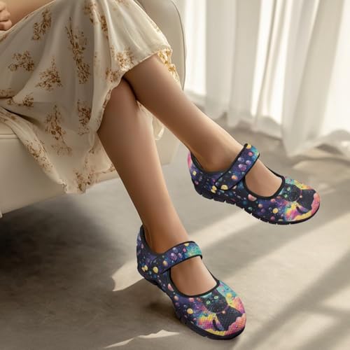 Jeiento Womens Ballet Mary Jane Flats Shoes Adjustable Strap Comfortable Round Toe Flat Walking Shoes Mesh Lightweight Walking Sneaker4