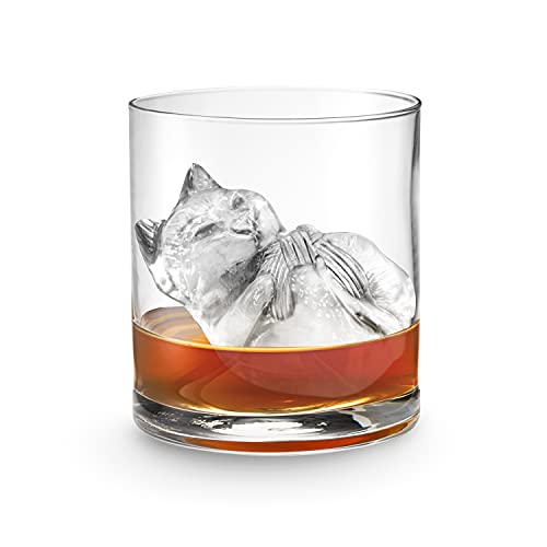 Image of Tovolo Cat Ice Cube Mold with Yarn Pack of 2 Large Kitten Ice Molds for Whiskey Cocktails, Easy Fill No Leak Silicone Cat Shaped Ice Cube Gifts for Pet Lovers Stackable Dishwasher Safe BPA Free
