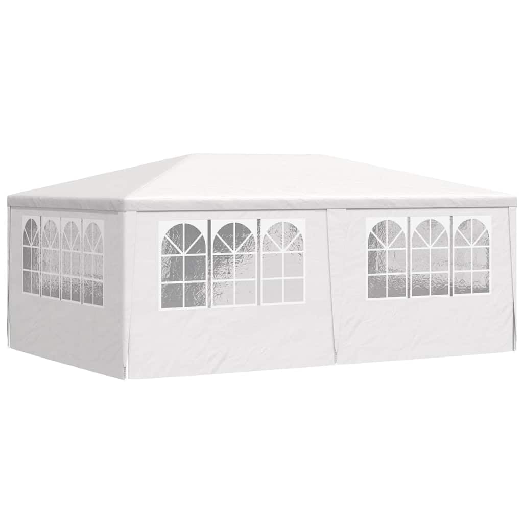 Carpa para fiestas con paredes laterales, 4 x 6 m, color blanco