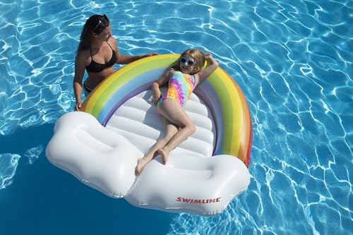 SWIMLINE | Inflatable Ride-On Pool Float and Raft for Kids | Rainbow Island - image 3