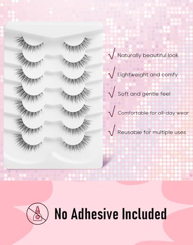 Frihappy Lashes Wispy Natural Lashes Natural Look Natural Eyelashes Wispy Eyelashes False Eyelashes Natural Fake Lashes 13mm Lashes 3D Air-Danica