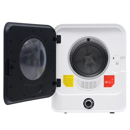 ECLIVON Secadora de Evacuación 4,5 kg con 5 Programas, Carga Frontal Secadora de Ropa 830 W, Montable en la Pared Secadora de Ropa con Tambor Inox, para Piso, Casa, Mobil Home, 60x50x44 cm (Blanco)