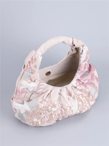 Sac de soirée à fleurs avec patchwork de paillettes haut de gamme
