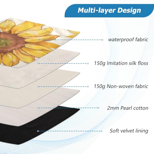 Funda para portátil de 13-14 pulgadas con diseño de girasoles miniatura 4
