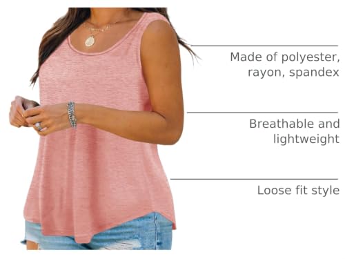 Image of Plus Size Tank Tops for Women Summer Sleeveless Tops Loose Fit Tunic Tanks