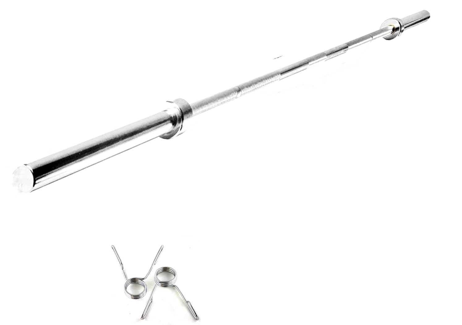 DREAM FIT Premium Solid Chrome Plated 5 feet Straight Rod (23mm thick) with pair of spring locks - barbell bar for home gym