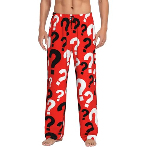 CHILEARTHER Question Mark Pattern Fashion Mens Pajama Pants PJ Pants Soft Sleep Pant Men Pajama Bottom with Pockets Drawstring XL 102410168