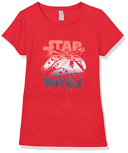T-shirt Star Wars rouge à manches courtes haut d été pour fille motif Falcon taille XS