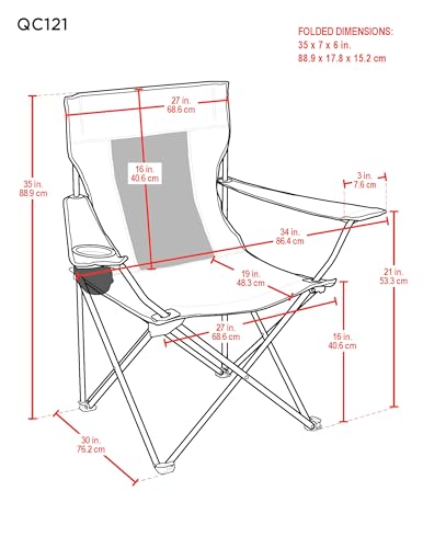image for Life is Good Mesh Back Quad Chair, Portable Outdoor Folding Chair with