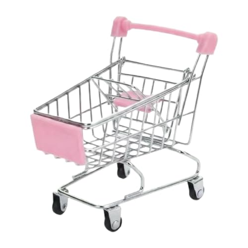 Carrito utilitario para niños ideal como juguete de comestibles y organizador rosa