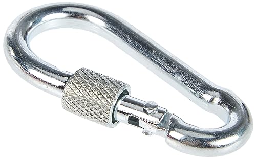 amig - Feuerwehrkarabiner aus verzinktem Stahl, Mod.30150 mit Schraubverschluss zum Verbinden von Seilen, Ketten, Riemen oder Bändern, Druckanker für Schnellverbindungen, Maße: Ø6 x 60 mm