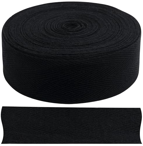 AERZETIX - C77599 - Cinta galón sarga de espiga 9 metros x 30mm - en algodón - color negro