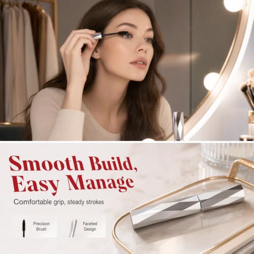 Image of Metal Wand Diamond Mascara, Waterproof Long Lasting Lash Makeup for Voluminous Eyelashes, 1