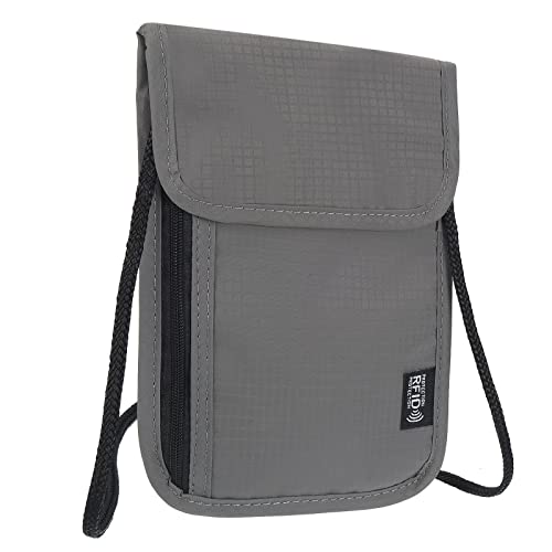 Image of PATIKIL Neck Wallet, Passport Holder Neck Pouch RFID Blocking Waterproof Neck Travel Wallet for Women & Men, Gray