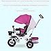 LHTJHP Tricycle Stroller, 4 in 1 for 18 Months -5 Year Old,Adjustable Push Handle, Rotatable Seat, Retractable Canopy, Folding Baby Trike w/Detachable Guardrail,White + Purple