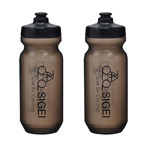 OSIGEI Bicycle Drinking Bottle Bpa Free, Cycling Water Bottle With Pull Leakproof spouts 610ml transparent black, Sports Bottle For Bicycle, Gym, Outdoors, Sports And LeisureS(2 PACK) Cover