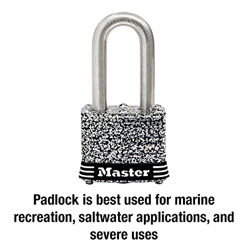 Image of Master Lock 3SSKADLF Stainless Steel Outdoor Padlock with Key, 1 Pack