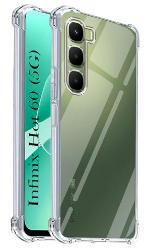 Image of Jkobi Shockproof Crystal-Clear Back Cover for Infinix Hot 60 5G (Anti Yellow Case | Drop & Camera Protection | Hard Polycarbonate)