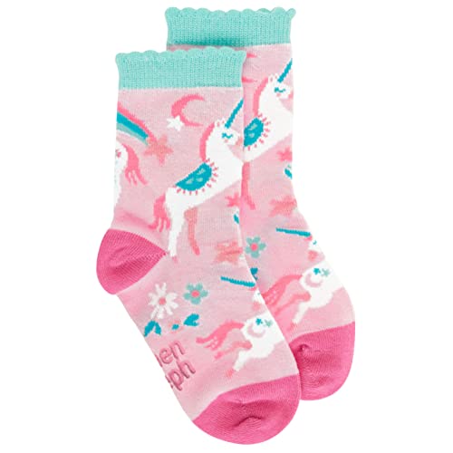 Stephen Joseph Baby Crew Socks, Pink Unicorn, Large