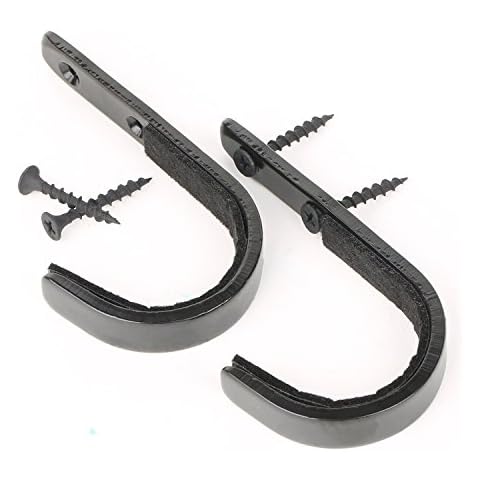 Z-FIRST Gun Rack Shotgun Hooks Rifle Hangers Archery Bow Felt Lined Wall Mount Storage (A-Black) Cover
