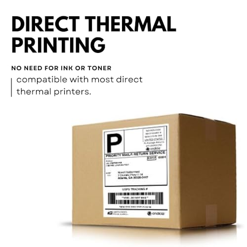 Image of SECUREMENT Direct Thermal Barcode Labels Stickers - 4 inch X 6 inch Inches (100mm x 150mm) (500 Labels per roll) (1 Roll)