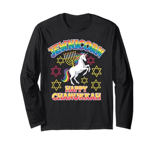 Jewnicorn Happy Chanukkah for Proud Celebrants Holiday Fun Long Sleeve T-Shirt
