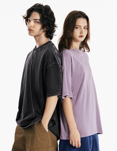 3PCS Vintage Heavyweight Cotton T Shirts for Men Oversized T Shirts for Women Unisex Acid Washed Tee4