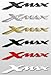 Labelbike Lot de 2 autocollants/stickers en résine 3D, inscription Xmax, accessoires pour scooter Yamaha X Max argent