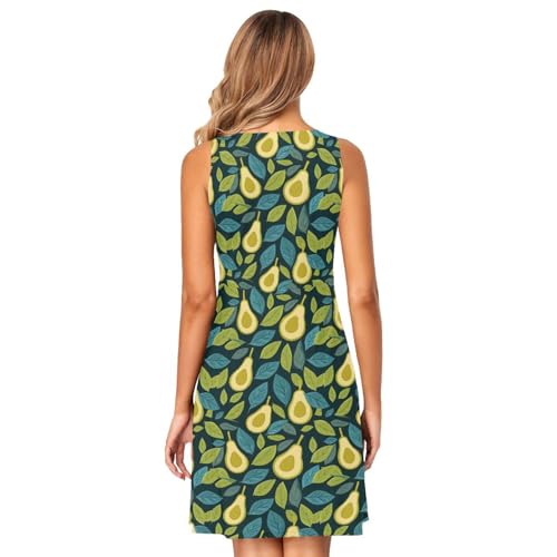 Image of ALAZA Women's Summer Dress Sun Dress Sleeveless with Pockets