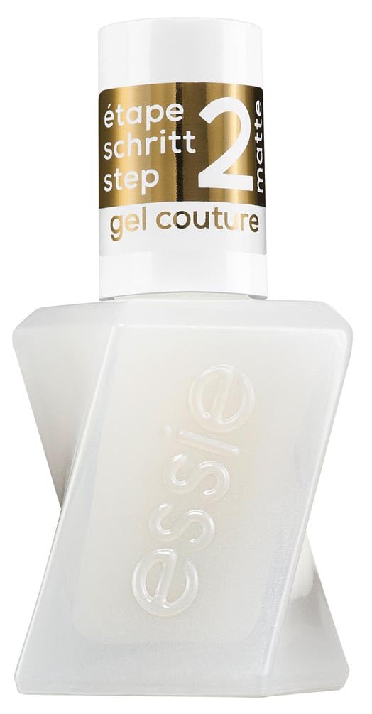 essie Matte Top Coat mit mattem Finish, Überlack zum Versiegeln und Schützen der Maniküre ohne UV Licht, Gel Couture, Farbe: Klar, 1 x 13,5 ml