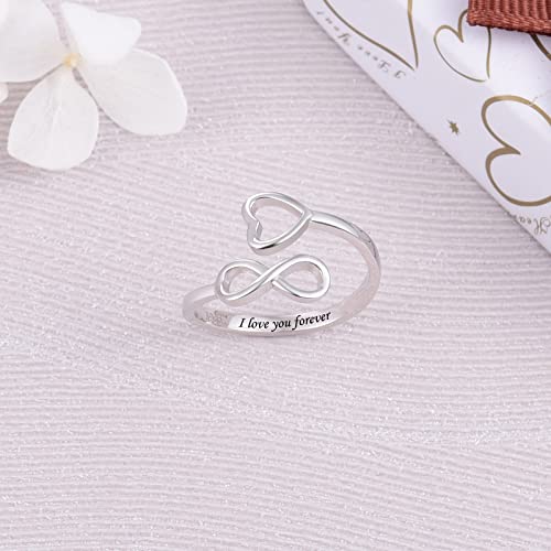 925 Sterling Silver Inspirational Jewelry Rings Adjustable Ring Personality Encouragement Gift for Teens Women4