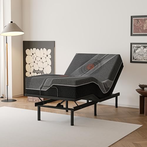 Image of Dyonery Twin XL Adjustable Bed Base + 14 Inch Gel Memory Foam Mattress