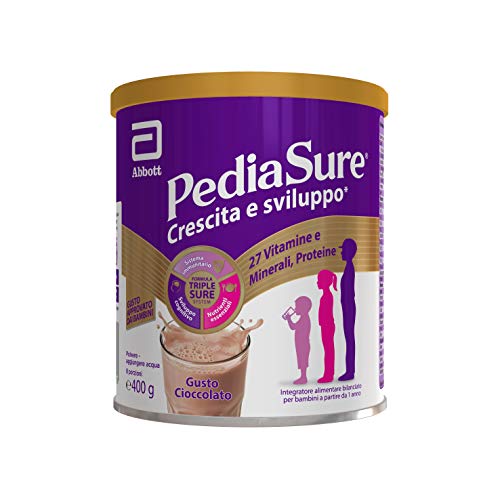 Pediasure - Integratore per Bambini con Vitamine, Minerali, Proteine | per Difese Immunitarie, Inappetenza, Concentrazione | Confezione 400g | Gusto Cioccolato